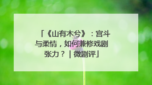 《山有木兮》：宫斗与柔情，如何兼修戏剧张力？｜微剧评