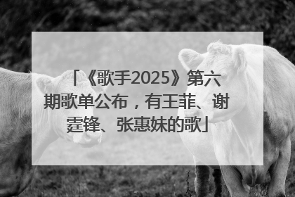 《歌手2025》第六期歌单公布，有王菲、谢霆锋、张惠妹的歌