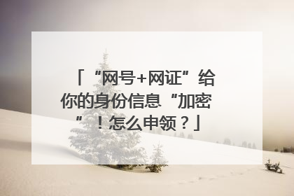 “网号+网证”给你的身份信息“加密”！怎么申领？