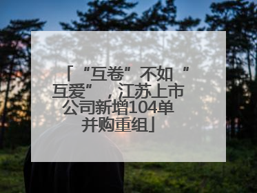 “互卷”不如“互爱”，江苏上市公司新增104单并购重组