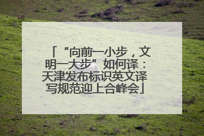 “向前一小步，文明一大步”如何译：天津发布标识英文译写规范迎上合峰会