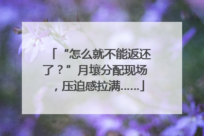 “怎么就不能返还了？”月壤分配现场，压迫感拉满……