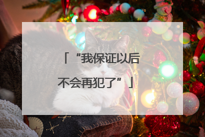 “我保证以后不会再犯了”