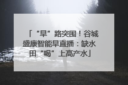 “旱”路突围！谷城盛康智能旱直播：缺水田“喝”上高产水