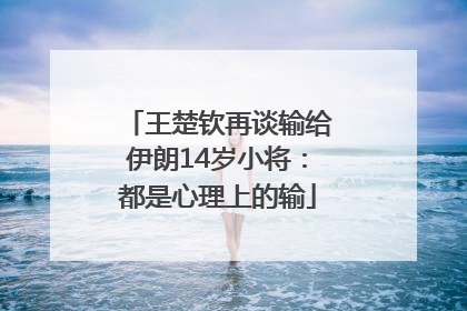 王楚钦再谈输给伊朗14岁小将：都是心理上的输