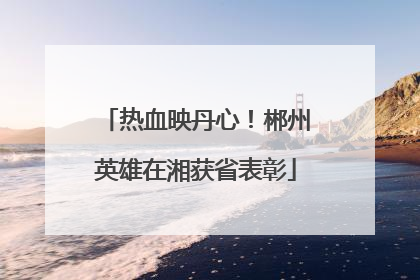 热血映丹心！郴州英雄在湘获省表彰