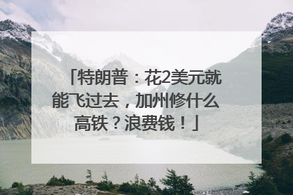 特朗普：花2美元就能飞过去，加州修什么高铁？浪费钱！