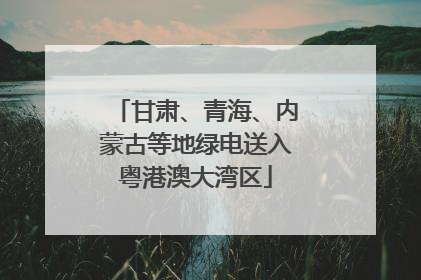 甘肃、青海、内蒙古等地绿电送入粤港澳大湾区