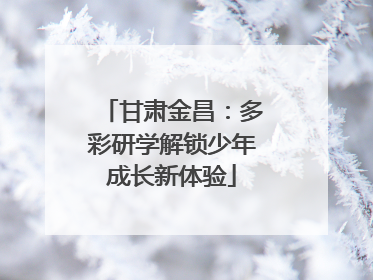 甘肃金昌：多彩研学解锁少年成长新体验
