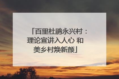 百里杜鹃永兴村：理论宣讲入人心 和美乡村焕新颜