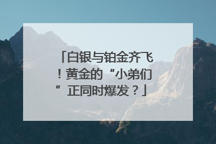 白银与铂金齐飞！黄金的“小弟们”正同时爆发？