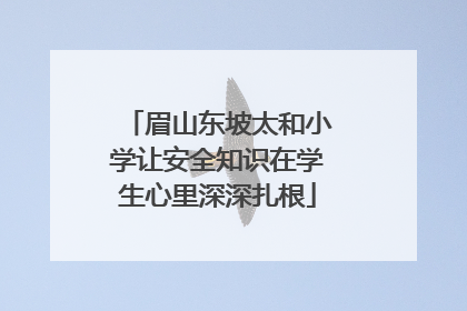 眉山东坡太和小学让安全知识在学生心里深深扎根