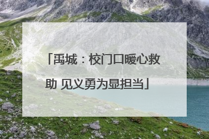 禹城：校门口暖心救助 见义勇为显担当
