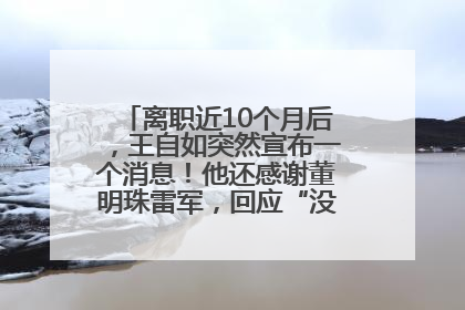 离职近10个月后，王自如突然宣布一个消息！他还感谢董明珠雷军，回应“没看过格力工资条”：真的不那么重要！