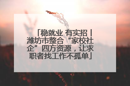 稳就业 有实招丨潍坊市整合“家校社企”四方资源，让求职者找工作不孤单