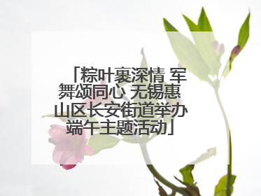 粽叶裹深情 军舞颂同心 无锡惠山区长安街道举办端午主题活动
