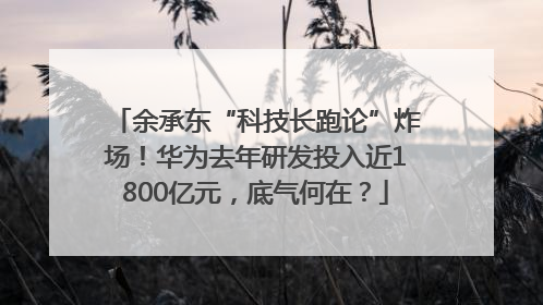 余承东“科技长跑论”炸场！华为去年研发投入近1800亿元，底气何在？