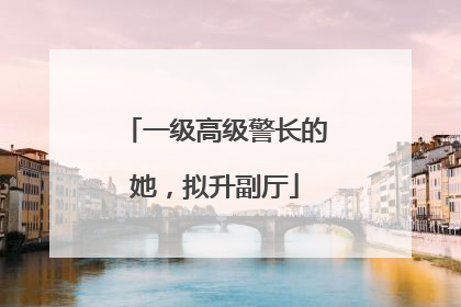 一级高级警长的她，拟升副厅