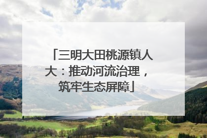 三明大田桃源镇人大：推动河流治理，筑牢生态屏障
