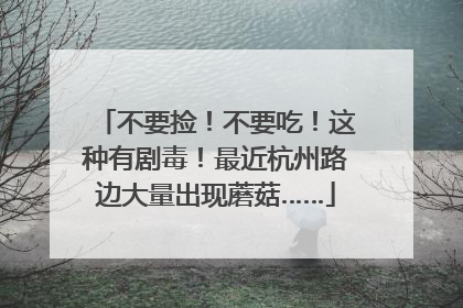 不要捡！不要吃！这种有剧毒！最近杭州路边大量出现蘑菇……