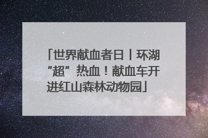 世界献血者日丨环湖“超”热血！献血车开进红山森林动物园
