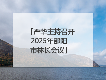 严华主持召开2025年邵阳市林长会议