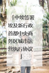 中埃签署埃及新行政首都中央商务区城市运营执行协议