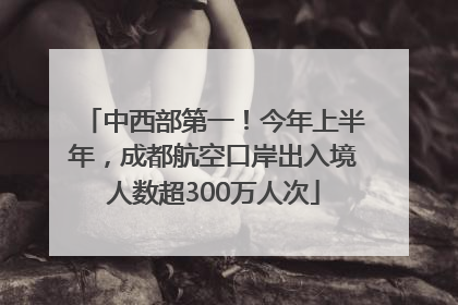 中西部第一！今年上半年，成都航空口岸出入境人数超300万人次