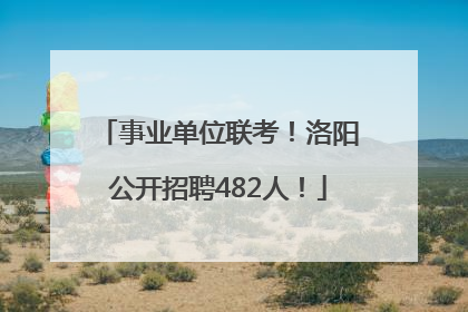 事业单位联考！洛阳公开招聘482人！