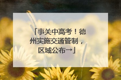 事关中高考！德州实施交通管制，区域公布→