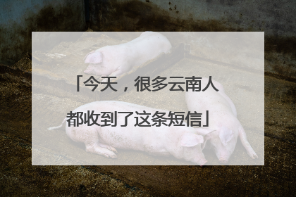今天，很多云南人都收到了这条短信