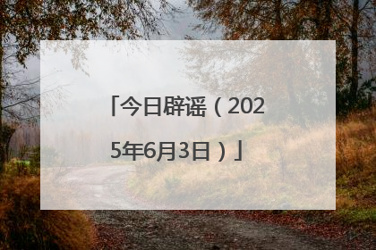 今日辟谣（2025年6月3日）