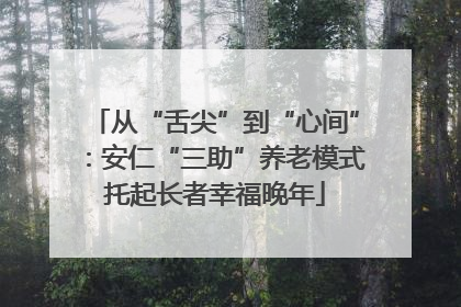 从“舌尖”到“心间”：安仁“三助”养老模式托起长者幸福晚年