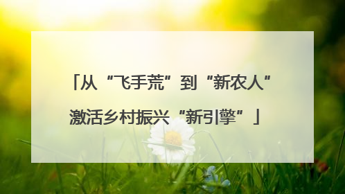 从“飞手荒”到“新农人” 激活乡村振兴“新引擎”