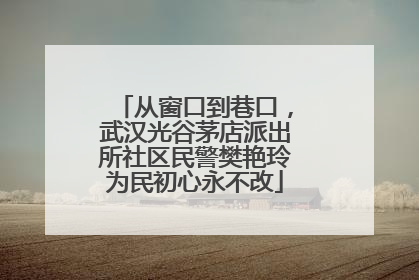 从窗口到巷口，武汉光谷茅店派出所社区民警樊艳玲为民初心永不改