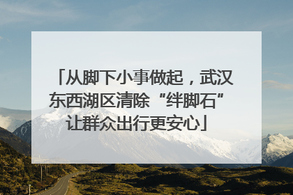 从脚下小事做起，武汉东西湖区清除“绊脚石”让群众出行更安心