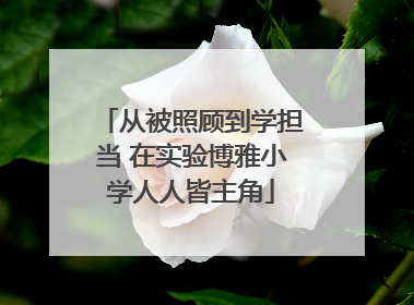 从被照顾到学担当 在实验博雅小学人人皆主角