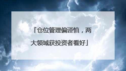 仓位管理偏谨慎，两大领域获投资者看好