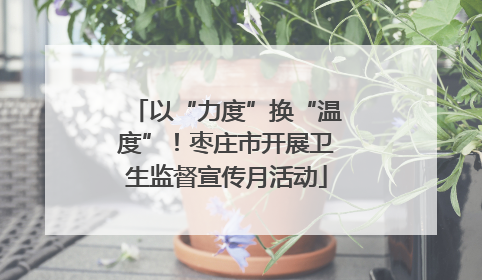 以“力度”换“温度”！枣庄市开展卫生监督宣传月活动