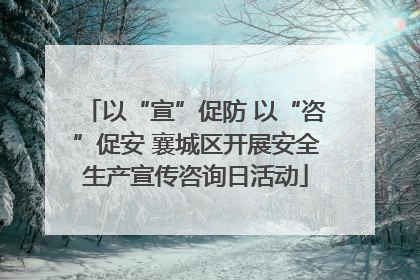 以“宣”促防 以“咨”促安 襄城区开展安全生产宣传咨询日活动