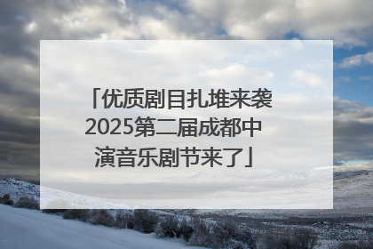 优质剧目扎堆来袭 2025第二届成都中演音乐剧节来了