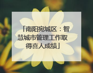 南阳宛城区：智慧城市管理工作取得喜人成绩