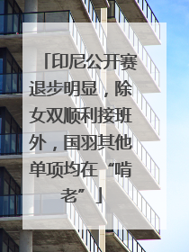 印尼公开赛退步明显，除女双顺利接班外，国羽其他单项均在“啃老”