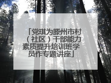 党琪为滕州市村（社区）干部能力素质提升培训班学员作专题讲座