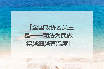 全国政协委员王昆——司法为民做得越细越有温度