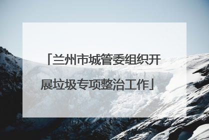 兰州市城管委组织开展垃圾专项整治工作