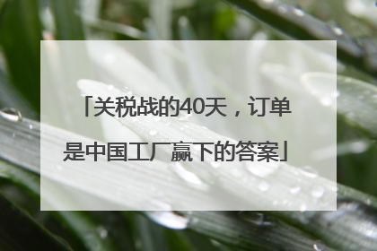 关税战的40天，订单是中国工厂赢下的答案