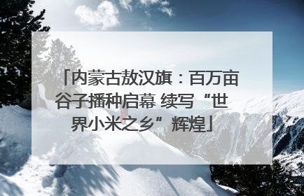 内蒙古敖汉旗：百万亩谷子播种启幕 续写“世界小米之乡”辉煌