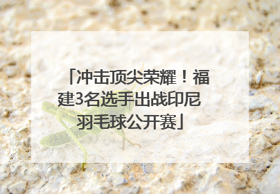 冲击顶尖荣耀！福建3名选手出战印尼羽毛球公开赛