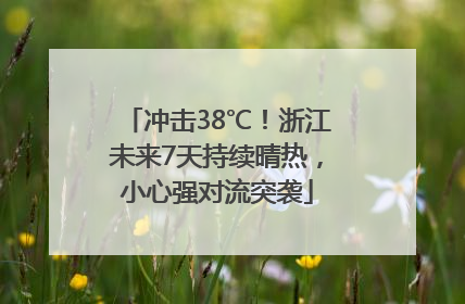冲击38℃！浙江未来7天持续晴热，小心强对流突袭